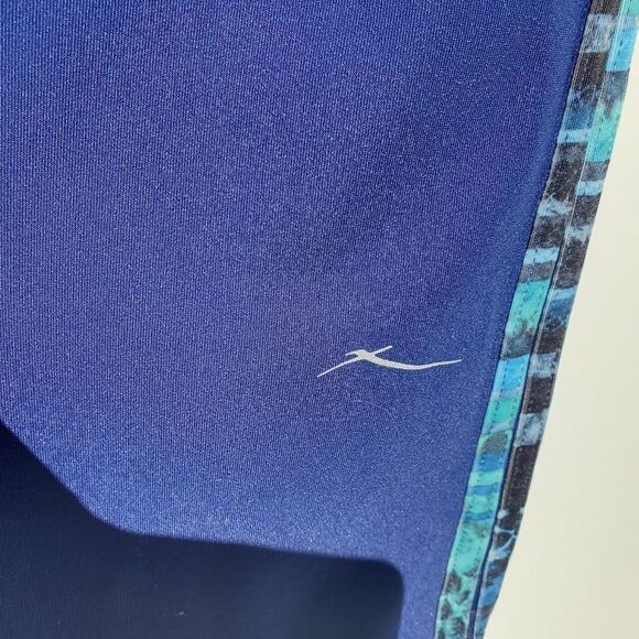 XL GOTTEX BLUE TROPICAL MESH LEGGINGS YOGA PANTS EXTRA LARGE - Picture 5 of 13